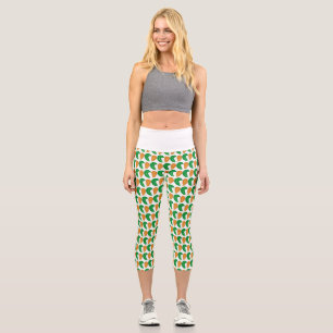 Leggings Capri Le cœur de la nature Feuilles vertes et brunes 