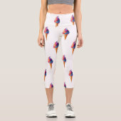 Leggings Capri Le cône de glace classique vibrant de SlipperyJoe' (Recto)