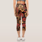 Leggings Capri Le dragon japonais koi motif. (Verso)