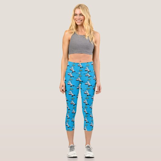 Leggings Capri Le mignon secrétaire oiseau écrire des notes dessi (Recto)