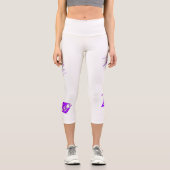 Leggings Capri Légende avec logo art violet (Recto)