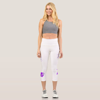 Leggings Capri Légende avec logo art violet