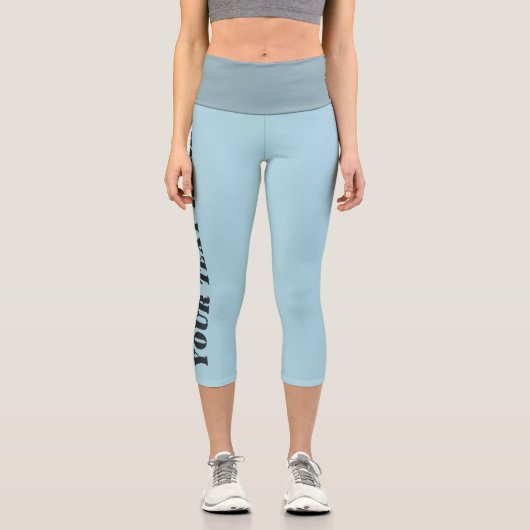 Leggings Capri Légendes capri bleu clair personnalisables (Recto)