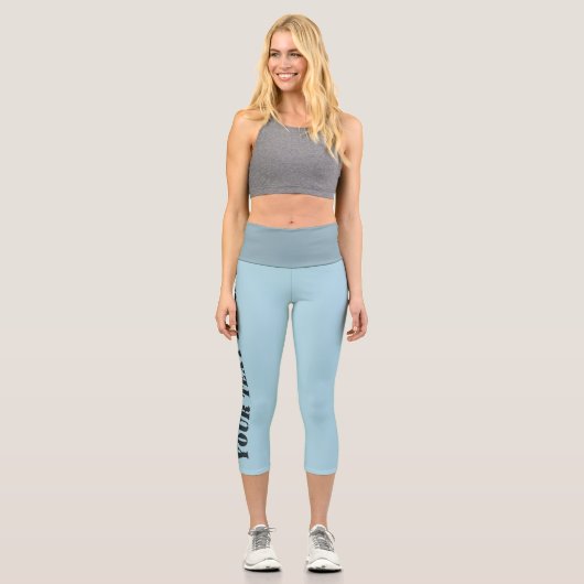 Leggings Capri Légendes capri bleu clair personnalisables (Recto)