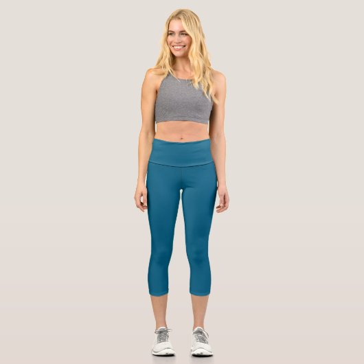 Leggings Capri Légendes Capri couleur bleu océan simple (Recto)