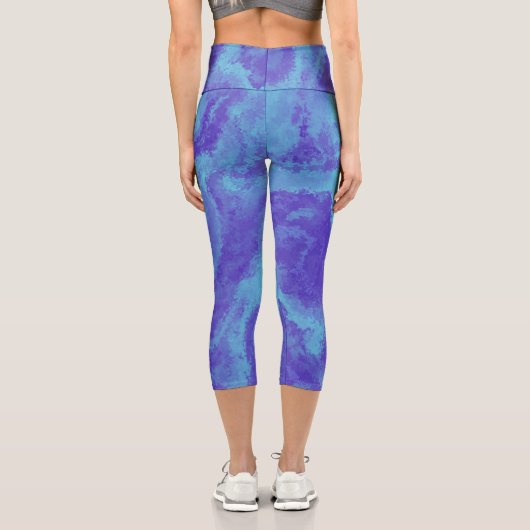 Leggings Capri Légendes Capri Diffusion Bleu Violet Abstrait (Verso)