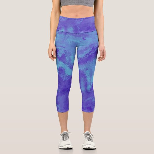Leggings Capri Légendes Capri Diffusion Bleu Violet Abstrait (Recto)