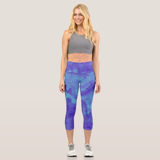 Leggings Capri Légendes Capri Diffusion Bleu Violet Abstrait (Recto)