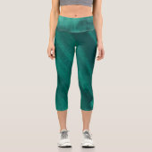 Leggings Capri Légendes d'art abstrait vert émeraude (Recto)