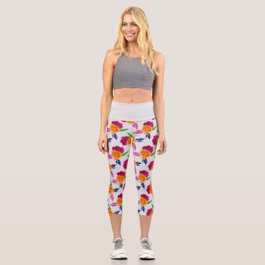 Leggings Capri Légendes de Capri rose et orange (Recto)