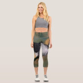 Leggings Capri Légendes de grue couronnées (Recto)