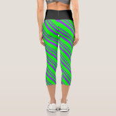 Leggings Capri Légendes de Motif pourpre et lime (Verso)