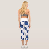 Leggings Capri Légendes d'impression de feuilles d'abricot stylis (Verso)