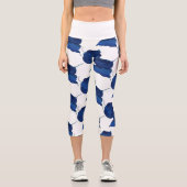 Leggings Capri Légendes d'impression de feuilles d'abricot stylis (Recto)