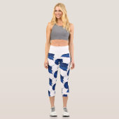 Leggings Capri Légendes d'impression de feuilles d'abricot stylis (Recto)