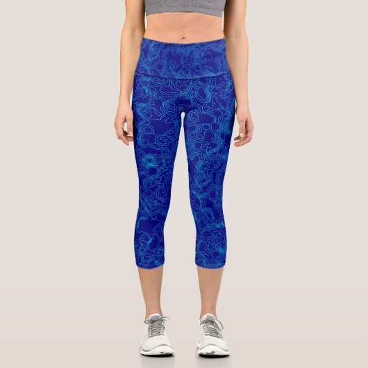 Leggings Capri Légendes du navigateur bleu (Recto)