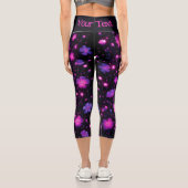 Leggings Capri Légendes personnalisées en fleur radiante (Verso)