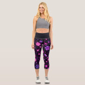 Leggings Capri Légendes personnalisées en fleur radiante (Recto)