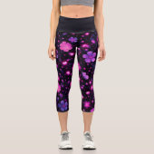 Leggings Capri Légendes personnalisées en fleur radiante (Recto)