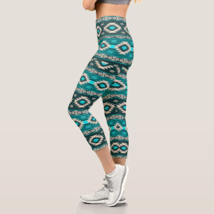Leggings Capri Léggations capri, motif ethnique du sud-ouest