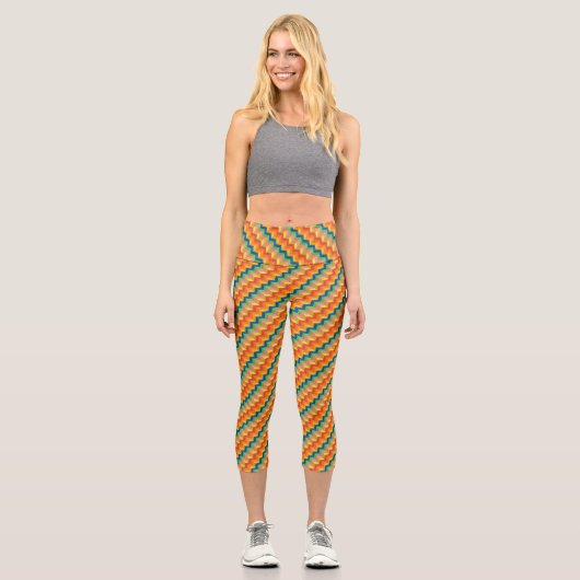 Leggings Capri legging capri à rayures en zigzag (Recto)