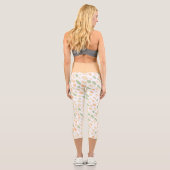 Leggings Capri Legging Capri Peach & Green Organic Pattern (Verso)