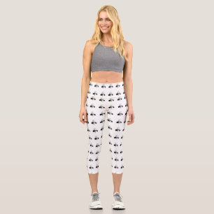 Leggings Capri Legging Capri pour femmes Iris Violet et Blanc