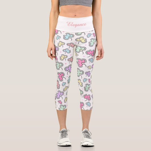 Leggings Capri Legging élégant - Motif Fleur (Recto)