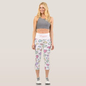 Leggings Capri Legging élégant - Motif Fleur (Recto)