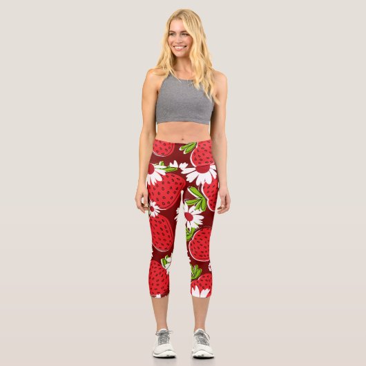 Leggings Capri Légumineuses à fraise capri tendance (Recto)