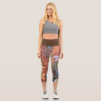 Leggings Capri Légumineuses capri d'usure active avec botanique a