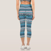 Leggings Capri Légumineuses d'art bleu (Verso)