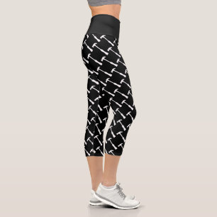 Leggings Capri Légumineuses de capri à haute taille noire avec ou