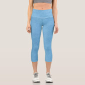 Leggings Capri Légumineuses en daim bleu (sosie) (Recto)