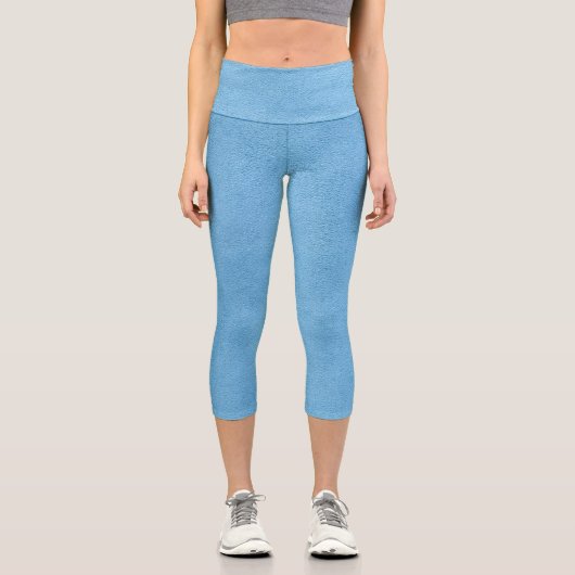 Leggings Capri Légumineuses en daim bleu (sosie) (Recto)