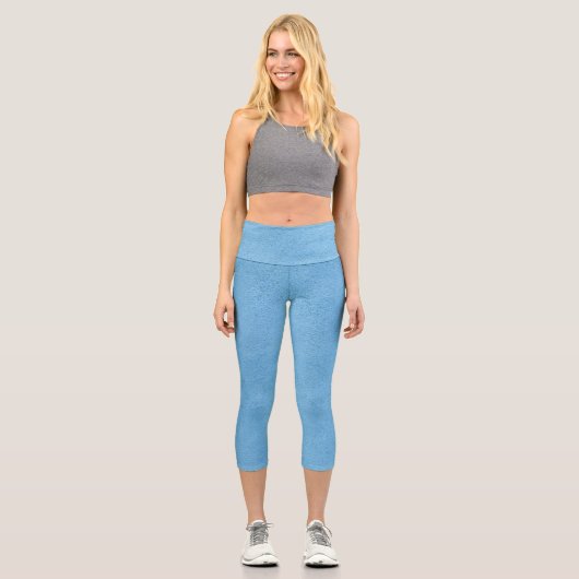 Leggings Capri Légumineuses en daim bleu (sosie) (Recto)