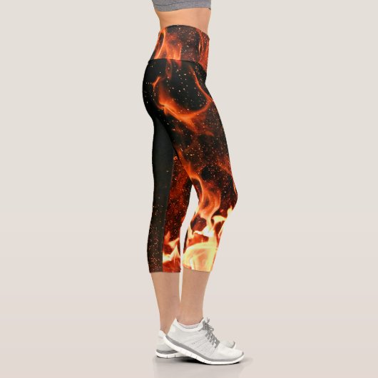 Leggings Capri légumineuses en feu (Droite)