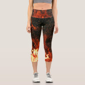 Leggings Capri légumineuses en feu (Recto)