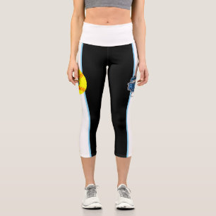 Leggings Capri Légumineuses rayées au logo blanc