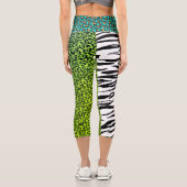 Leggings Capri Leopard 80s Rock Tiger Zebra Stripes Spots Leggi (Verso)