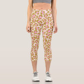 Leggings Capri Léopard Beige Sage rose (Recto)