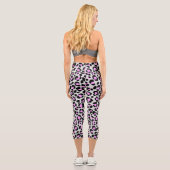 Leggings Capri Léopard gris violet noir (Verso)