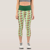 Leggings Capri Léopard jaune Gecko Vert (Recto)