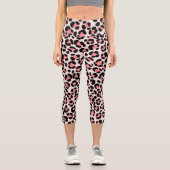 Leggings Capri Léopard Orange Noir Beige (Recto)