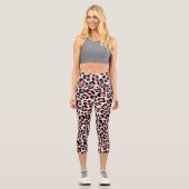 Leggings Capri Léopard Orange Noir Beige (Recto)