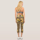 Leggings Capri Léopard Poster de animal de fourrure tournesol mét (Verso)