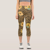 Leggings Capri Léopard Poster de animal de fourrure tournesol mét (Recto)