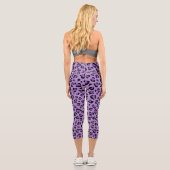 Leggings Capri Leopard Print, Léopard Spots, Purple Leopard (Verso)
