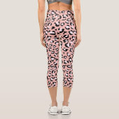 Leggings Capri Léopard Print, Léopard Spots, Rose Léopard (Verso)