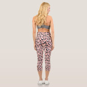 Leggings Capri Léopard Print, Léopard Spots, Rose Léopard (Verso)